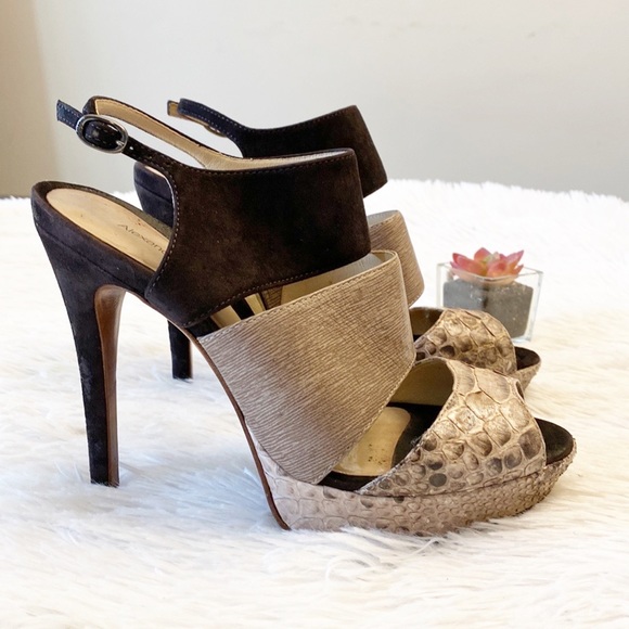 ALEXANDRE BIRMAN | Colorblock Snake print platform stilettos heels women size 8 - Picture 2 of 10